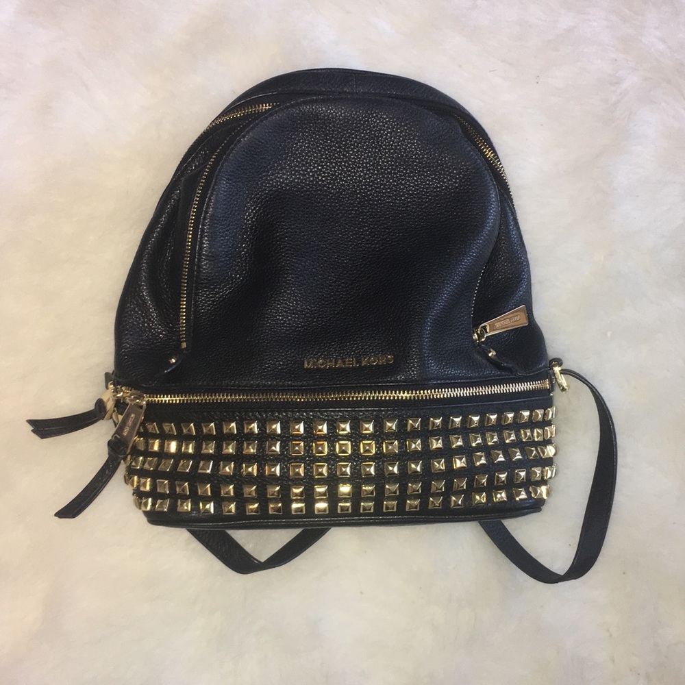 Michael Kors Rhea Studded Leather Backpack - Picture 5 of 8